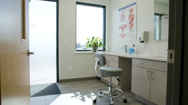 Modern Clinical Gynecology Exam Room Equipment Healthcare Footage