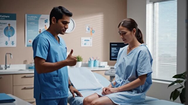 Diverse Doctor Consulting Female Patient About Pap Smear Test Healthcare