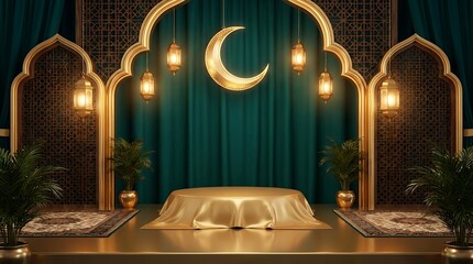 Ramadan Kareem Islamic Decorative Crescent Moon.