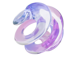 Abstract spiral glass gradient futuristic on transparent background. holographic crystal modern figure composition graphic design. 3d rendering © N ON NE ON