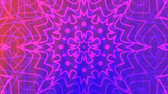 Psychedelic mandala art pattern in blue and pink suitable for backgrounds, textiles, posters, and digital designs that need vibrant energy.