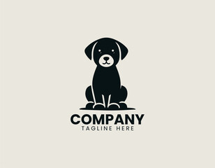 Puppy Dog Black Vector Logo Illustration