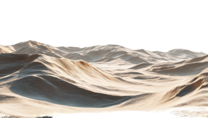 Vast desert landscape under a dark sky, dunes receding into the distance