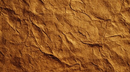 Fototapeta premium Close-up of wrinkled, textured gold paper, showcasing intricate patterns and a warm, metallic sheen.