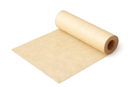 Parchment paper roll unrolling transparent background