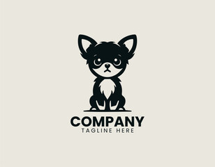 Teacup Dog Black Vector Logo Illustration