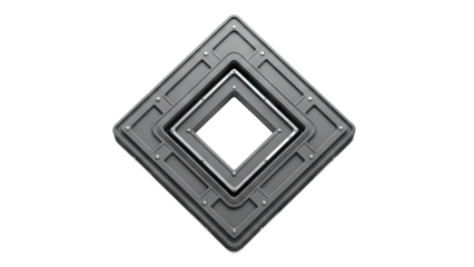 Layered Diamond Geometric Frame with Rivets