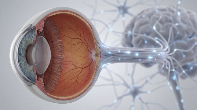 Human eye brain neural connection.