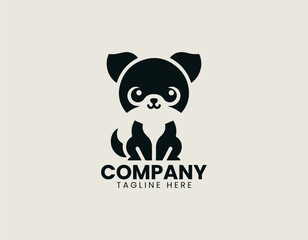 Teacup Dog Black Vector Logo Illustration