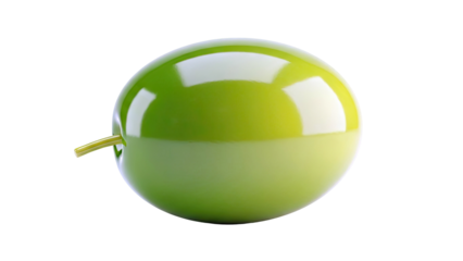 Single Green Olive with Stem