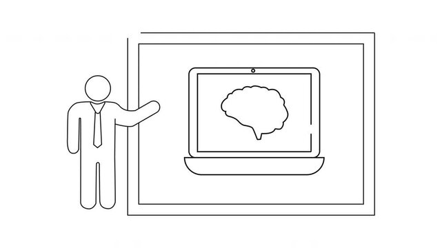 Brain Presentation - Continuous Line Drawing for Education and Technology.