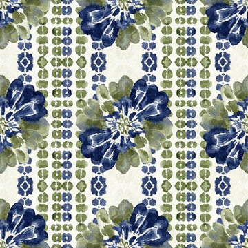 Print Shibori pattern and Seamless tie-dye allover textile watercolor print, Shibori allovers pattern design, textile pattern