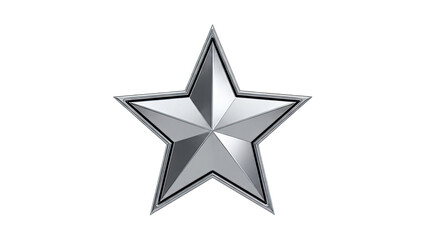 Obraz premium Polished Silver Five-Pointed Star Emblem