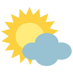 Fototapeta premium Cute Sun Sticker Flat Illustration