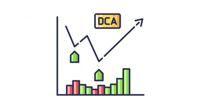Dollar Cost Averaging Animated Icon. Seamless Looping