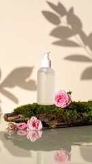 Milky Shower Cream Bottle with Rose