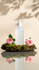 Milky Shower Cream Bottle with Rose