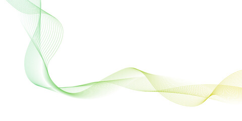 Naklejka na ściany i meble Abstract double helix structure composed of fine digital particles in shades of green and orange dynamic abstract flow of gradient colors on a transparent background, light-green lines create flowing,