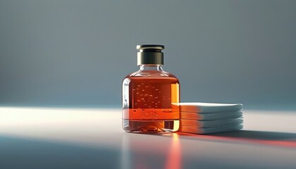 Red therapeutic eye drops and tissues for eye irritation relief with copy space