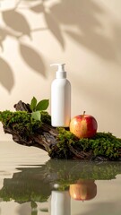White Shower Cream Bottle with Apple