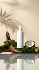 White Shower Cream Bottle with Coconut