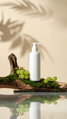 White Shower Cream Bottle with Grapes
