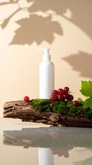 White Shower Cream Bottle with Grapes