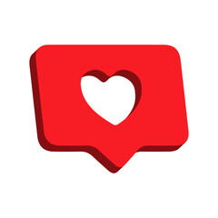 Red Heart Notification Like Icon Social Media transparent background
