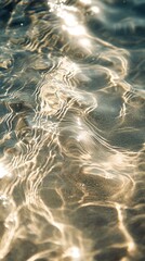 Close-Up Water Ripples Tropical Beach Sand Patterns Reflection