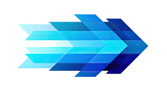 Graphic of overlapping blue arrows pointing rightward against a black backdrop