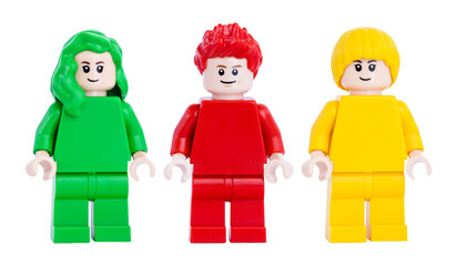 Obraz premium Dortmund - Deutschland 19. Januar 2026 - Lego Minifigur in grün, rot und gelb