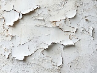 Obraz premium Textured Background of Cracked and Peeling White Paint on Wall Surface in Interior Design Context