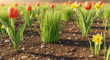 Novruz Torpaq Chershenbesi Spring Awakening &ndash; 3D Illustration