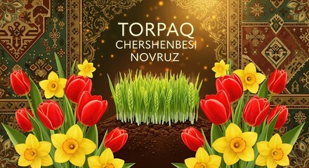 Novruz Torpaq Chershenbesi Spring Awakening &ndash; 3D Illustration
