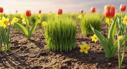 Novruz Torpaq Chershenbesi Spring Awakening &ndash; 3D Illustration