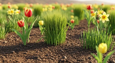 Novruz Torpaq Chershenbesi Spring Awakening &ndash; 3D Illustration