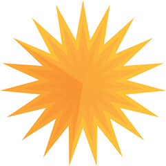 Geometric star with sharp triangular facets radiating outwards, creating a sense of brilliance and achievement