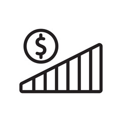 Upward Progress Thin Line Symbol