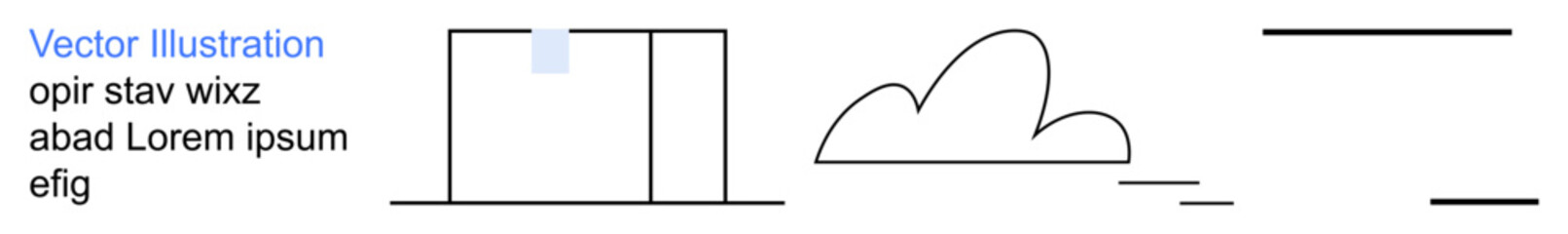 Graphic design, modern art, digital creativity, visual , minimalism, abstract . Geometric shapes, cloud outline and horizontal lines. Graphic design and visual ation concept