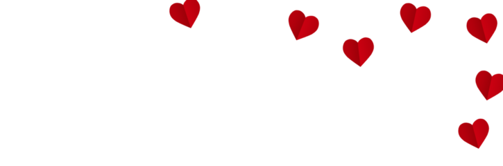 A single red heart on a transparent background. Valentine's Day paper cutout decoration.