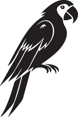 Fototapeta premium Black Parrot Bird Logo Tattoo And Silhouette Art vector