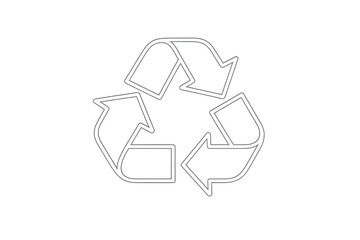 Obraz premium Recycling symbol indicating waste management, sustainability, and environmental protection with a transparent background