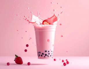 strawberry smoothie in a glass