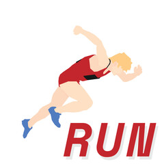 Obraz premium Running athlete background. Running athlete icons and symbols. Run banner template. Sports and health