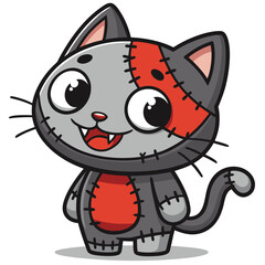 Cute Frankenkitty Red Slime Patch Ill