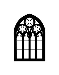Gothic Window Design with Floral Patterns