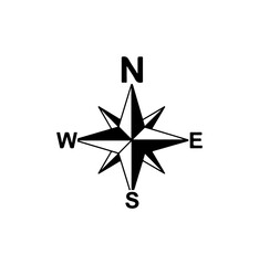 Compass Rose Design in Black and White