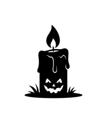 Halloween Candle with Jack-o'-Lantern Face