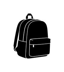 Modern Black Backpack with White Accents