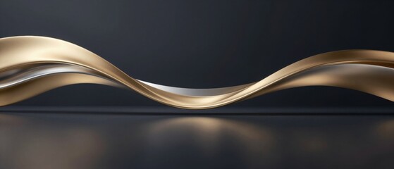 Luxury abstract gold wave lines on dark background for corporate finance technology and modern website banner